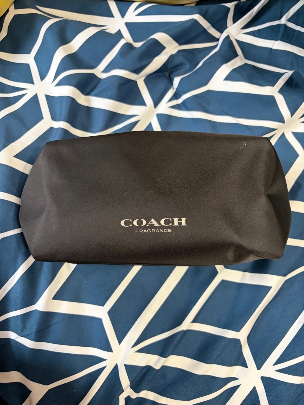 Coach fragrance black zip toiletry pouch Make Up travel